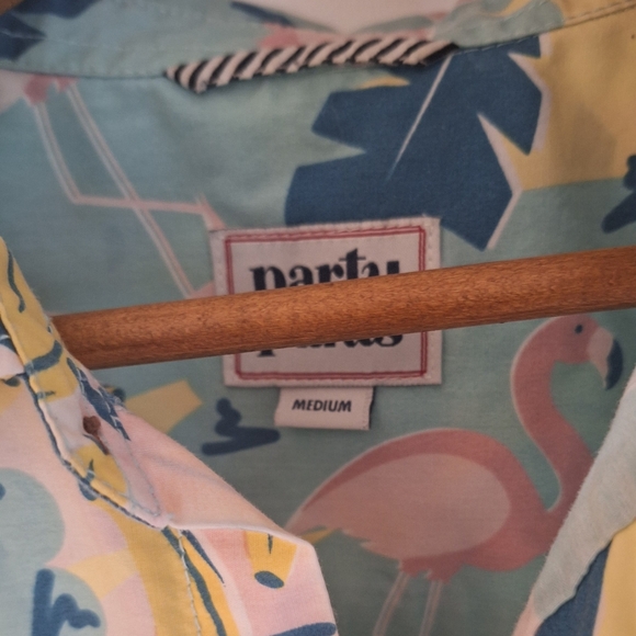 Party Pants Flamingo Banana Print Men's Shirt - Picture 6 of 16